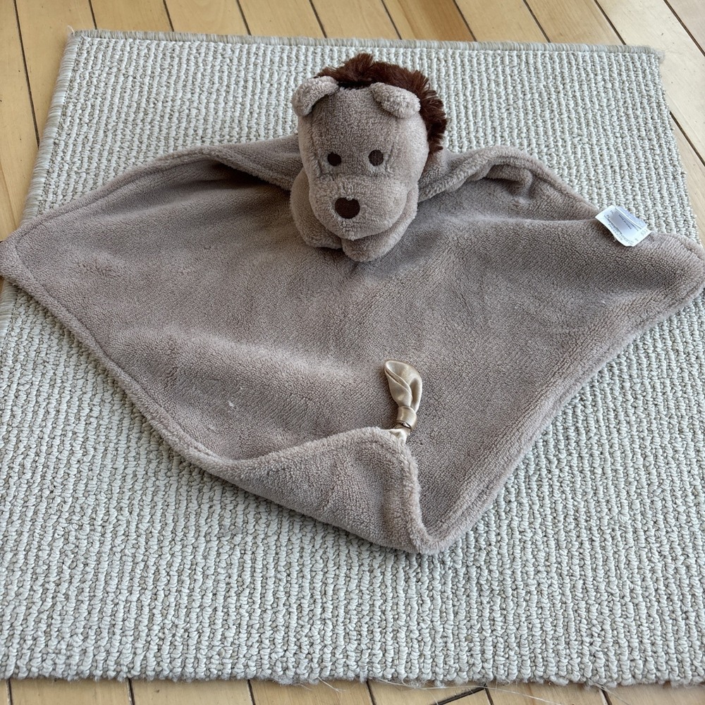 MODERN BABY SNUGGLE LION PLUSH LOVEY CRINKLE KNOT CORNERS SECURITY BLANKET